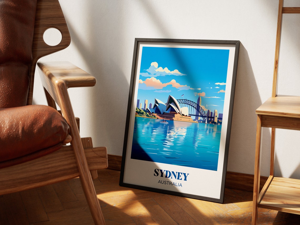 Sydney Opera House and Harbour Bridge Australia Travel Poster - Image 4