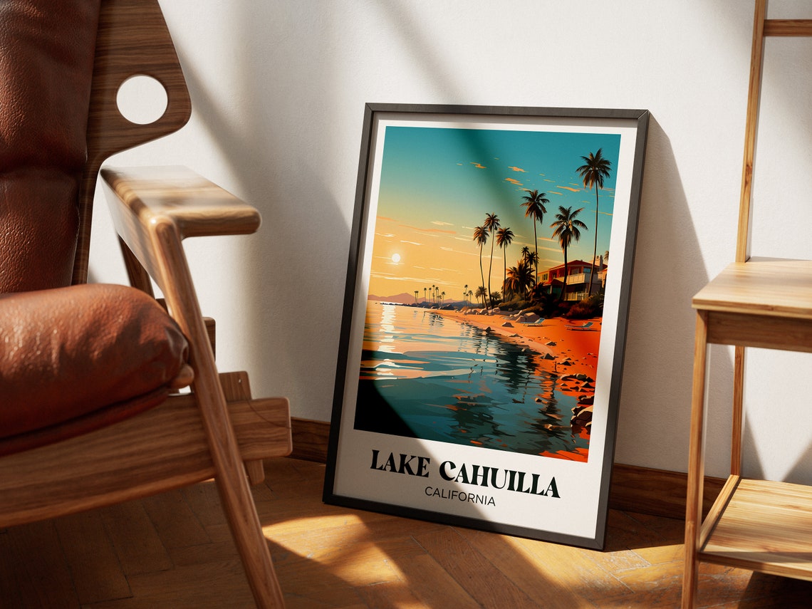Lake Cahuilla California Palm Beach Sunset Ocean View Travel Poster - Image 4