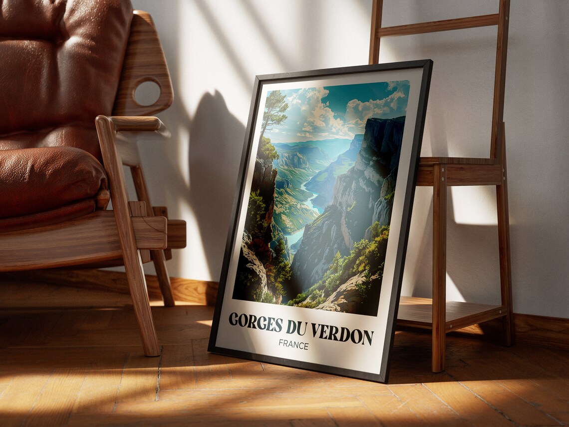 Gorges Du Verdon Travel Poster, Provence Canyon Art Print - Image 3