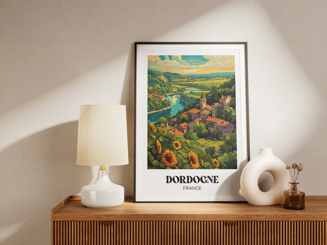 Auvergne Travel Poster France Wall Art Print Auvergne Painting Illustration Puy De Dme Watercolor Home Decor - Image 3