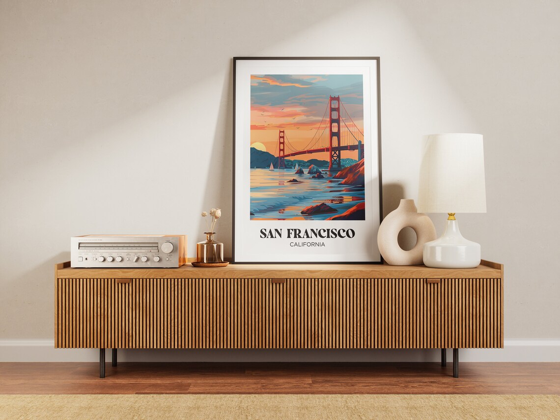 San Francisco Golden Gate Travel Poster, Illustration - Image 3