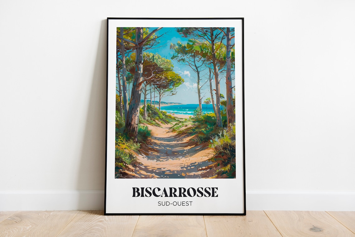 Biscarrosse Travel Poster, Les Landes Travel Poster