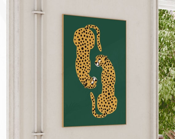 Boho Cheetah Illustration, Wild Cat Animal Print
