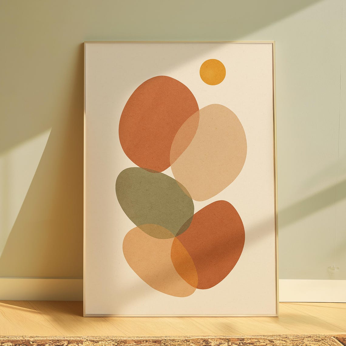 Boho Abstract Organic Shapes Terracotta Sage Minimalist Poster