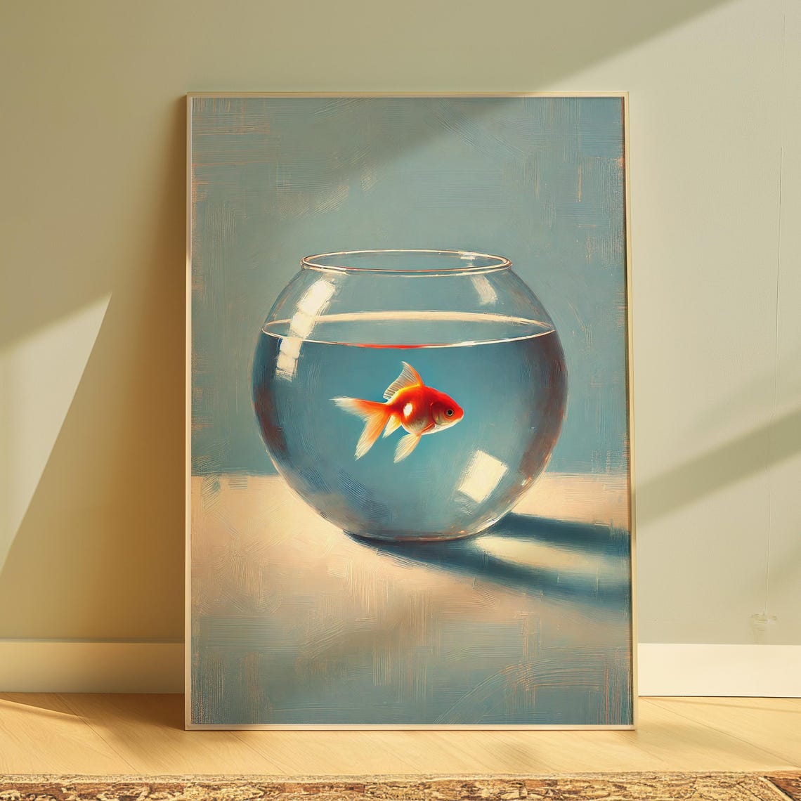 Gold Fish Print, Maximalist Bathroom Wall Art