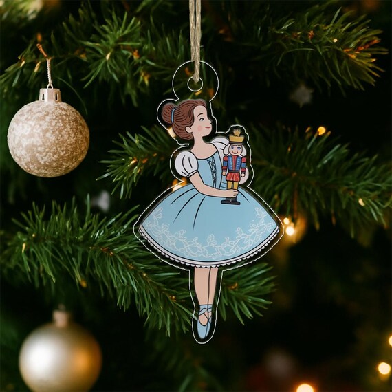 Personalized Ballerina Nutcracker Christmas Ornament Print Clara Tree Gift