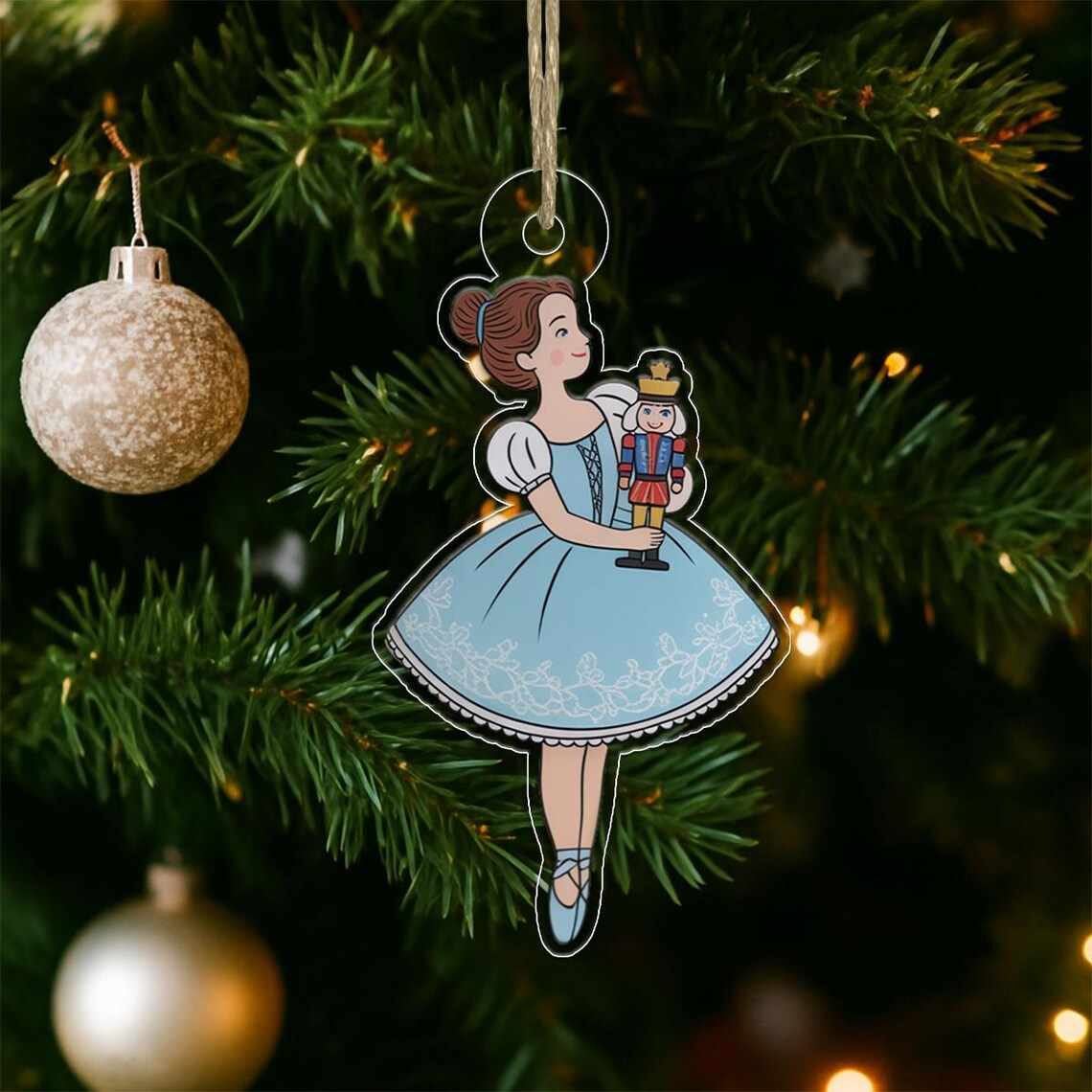 Personalized Ballerina Nutcracker Christmas Ornament Print Clara Tree Gift