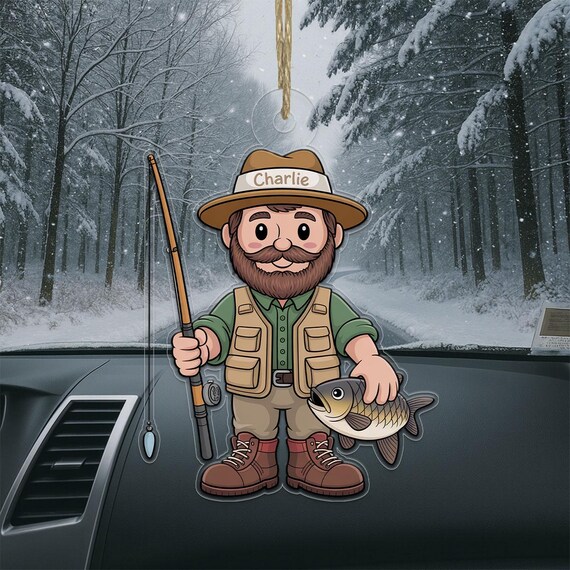 Personalized Charlie Fisherman Acrylic Ornament Christmas Gift Poster