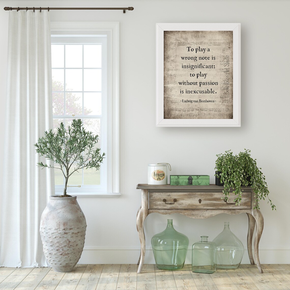 Beethoven Quote Art Print, Music Sign Wall Art - Image 2