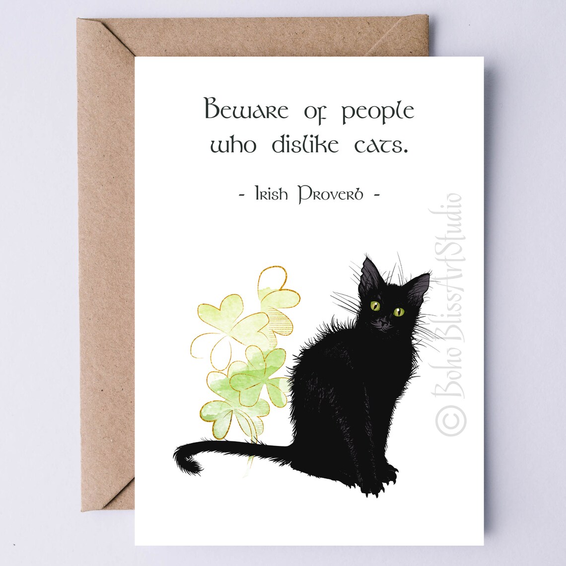 Cat Irish Proverb, Ireland Quote Wall Art Print