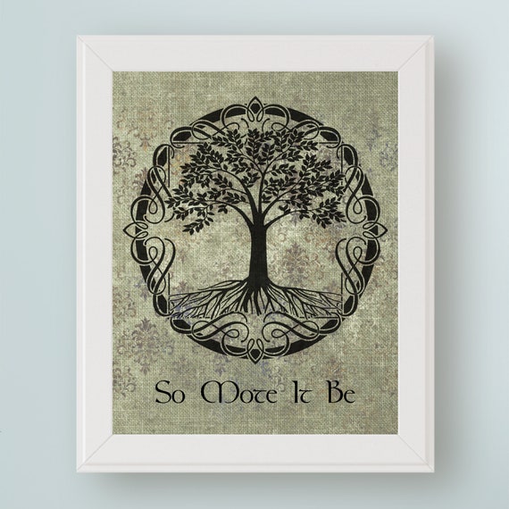 Pagan Art Print, So Mote It Be Tree of Life Decor