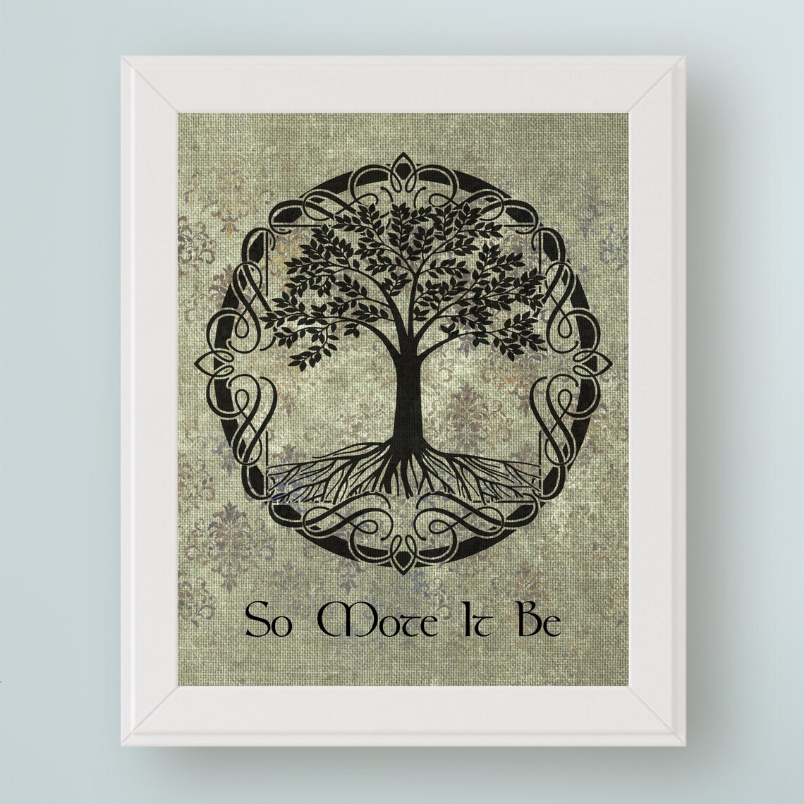 Pagan Art Print, So Mote It Be Tree of Life Decor
