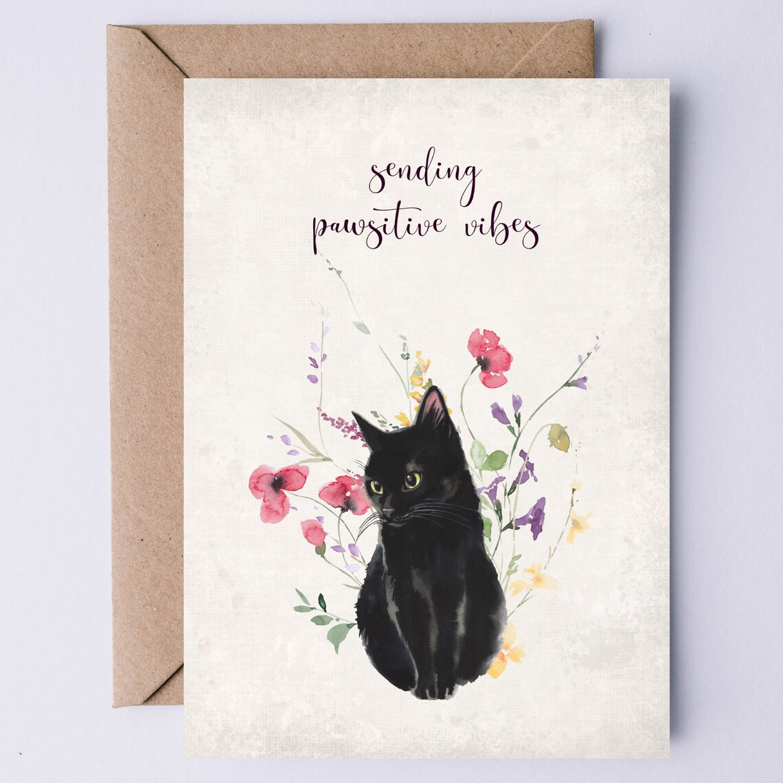 Cat Get Well Support Poster, Recovery and Sympathy