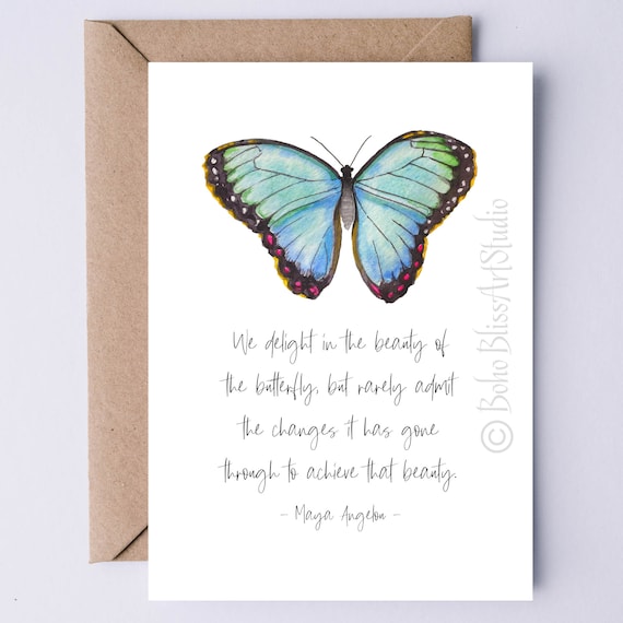 Maya Angelou Butterfly Quote Poster Print, Support