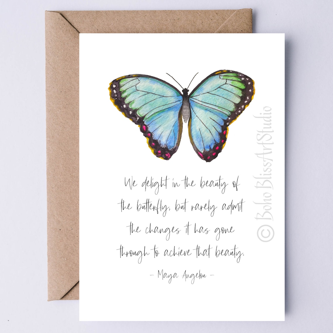 Maya Angelou Butterfly Quote Poster Print, Support