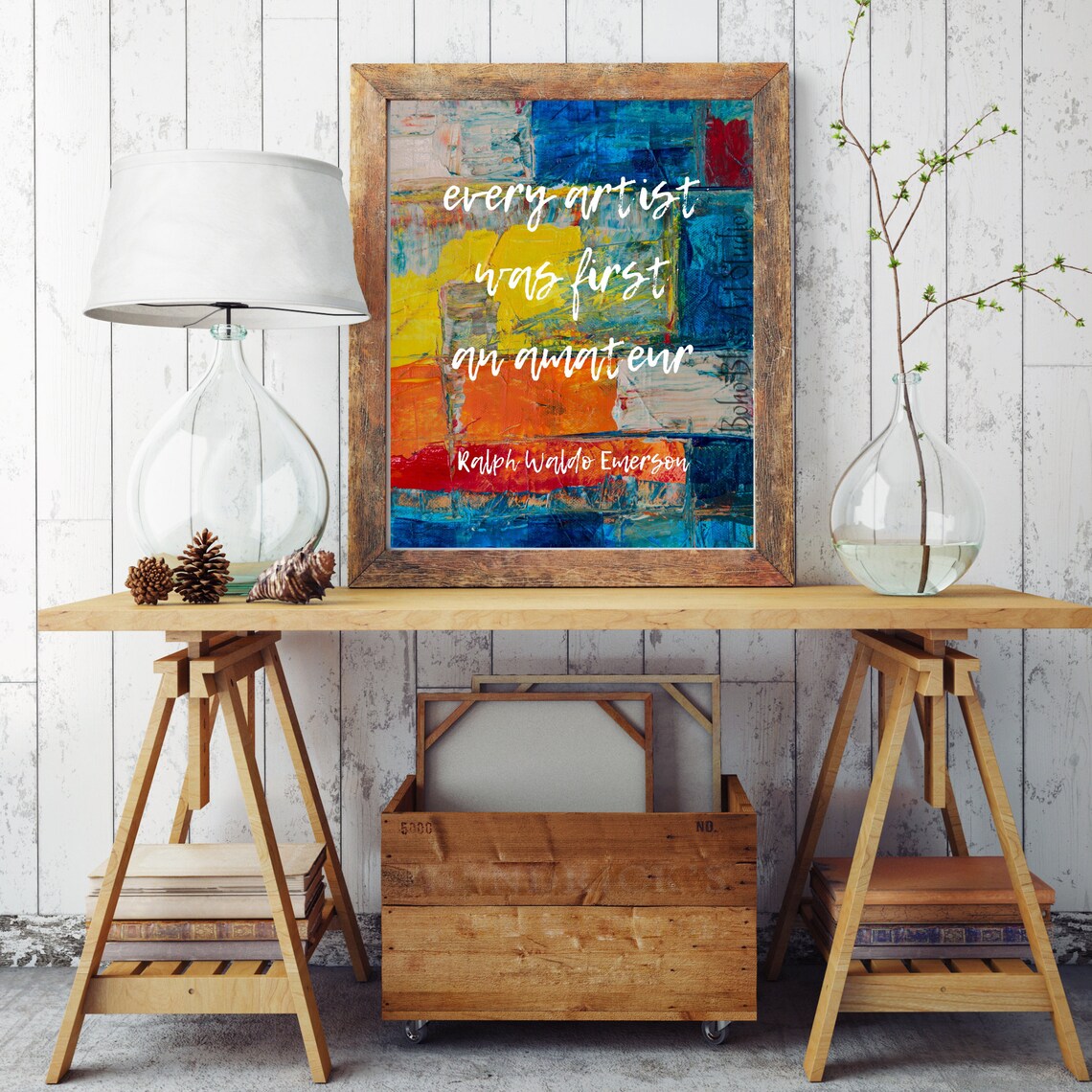 Ralph Waldo Emerson Every Artist Was First An Amateur Quote Print Canvas - Image 2