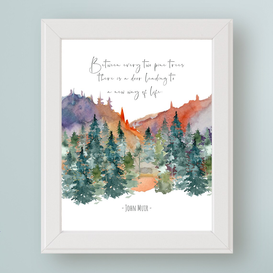 John Muir Nature Quote Art Print, Forest Wall Art - Image 2