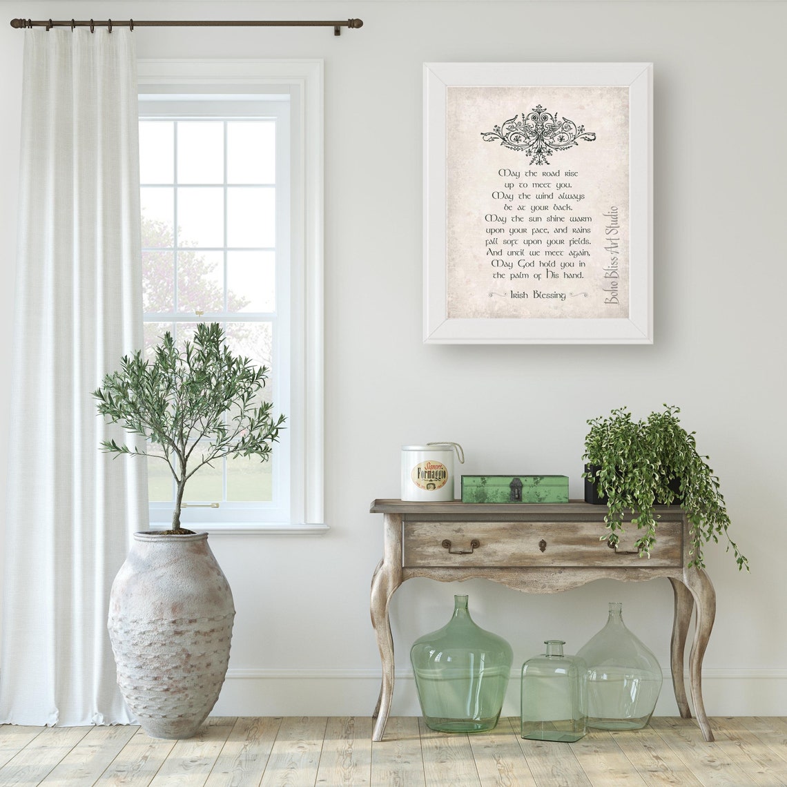 Irish Blessing May The Road Rise Up Vintage Celestial Art Print - Image 2