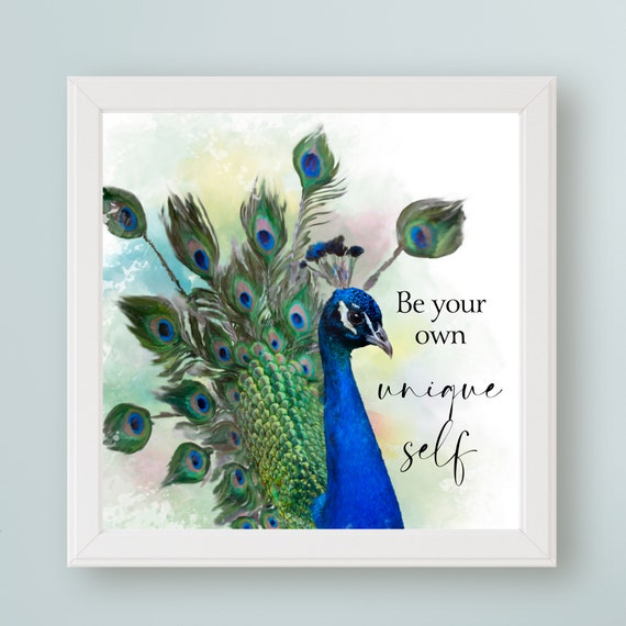 Peacock Self Help Art Print, Inspirational Gift For Her