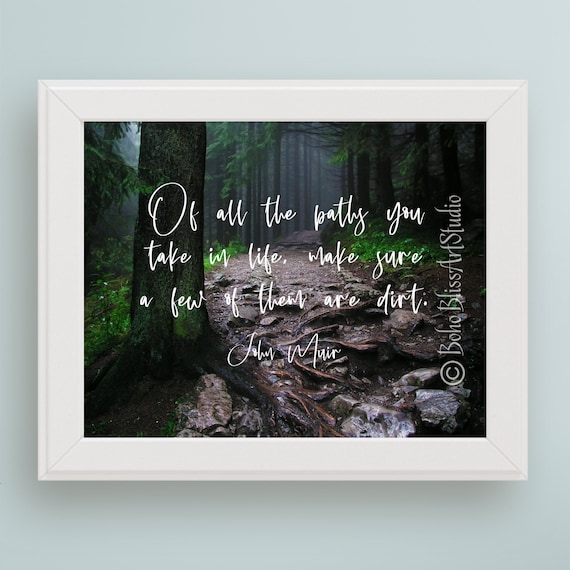 John Muir Quote Nature Wall Art Print for Home