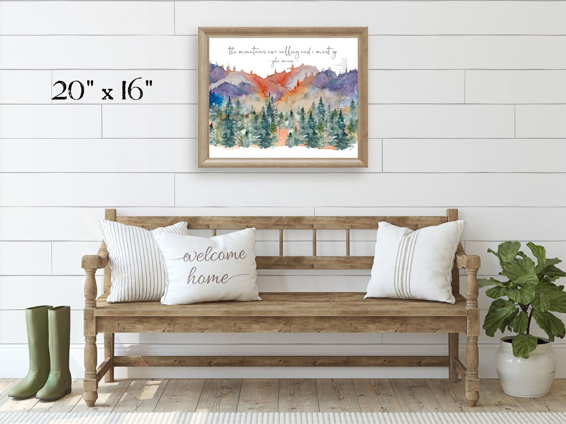 John Muir Quote Print, The Mountains Are Calling - Image 2