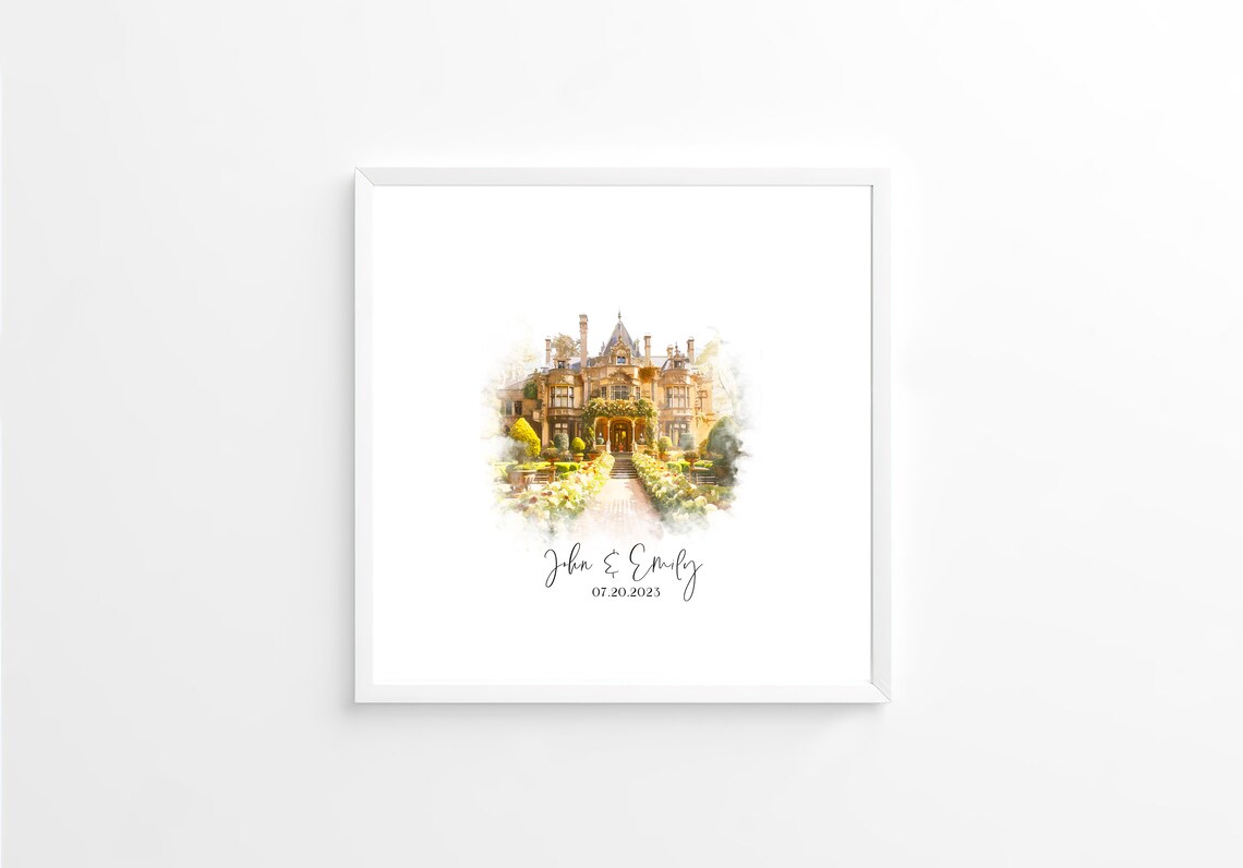 Wedding Venue Sketch Art Print, Personalized Gift - Image 4