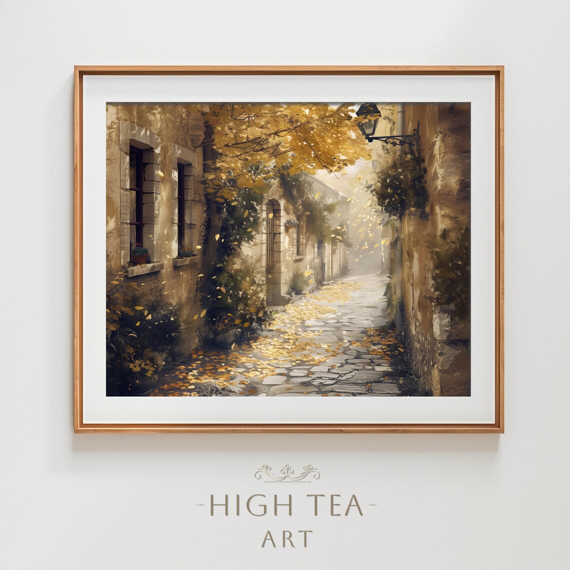 Old Town Charm Art Print, Rustic Vintage Street