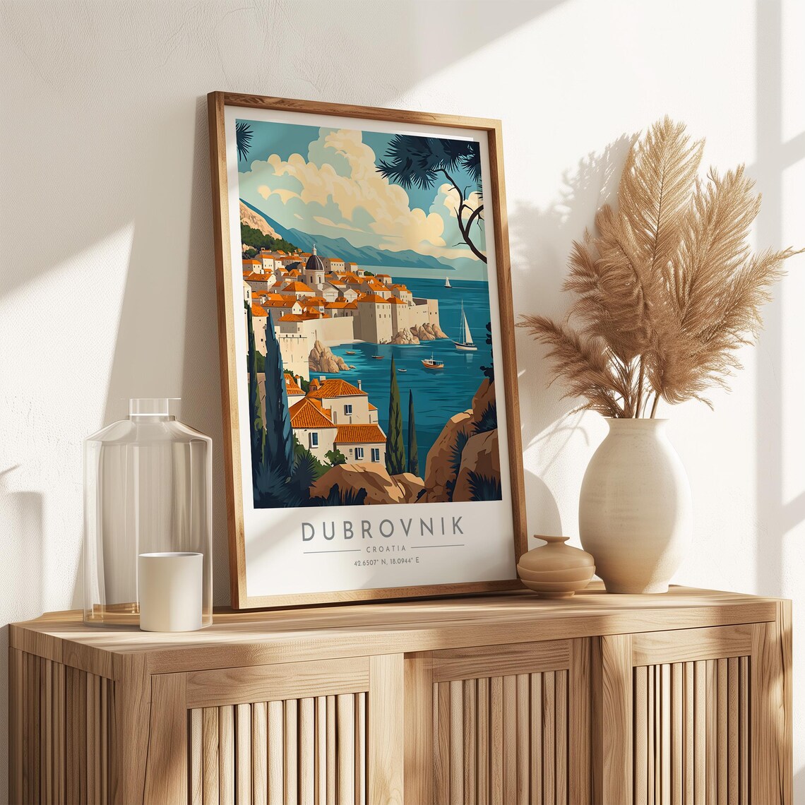 Dubrovnik Travel Poster, Croatia City Art Print - Image 3