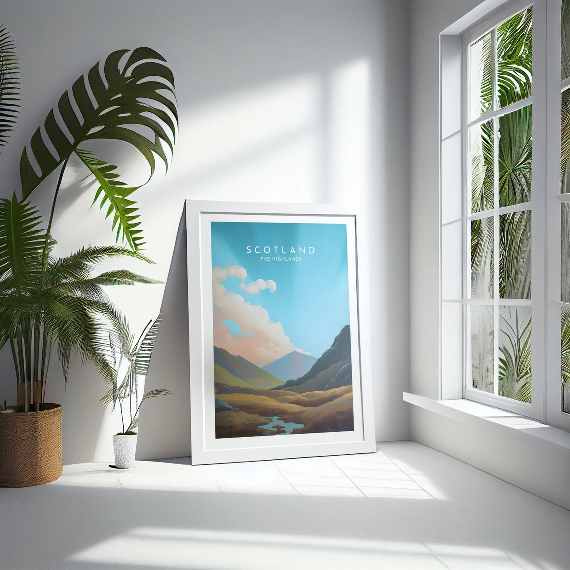 Scotland Highlands Mountain Glen Golden Moor Winding Stream Poster - Image 4