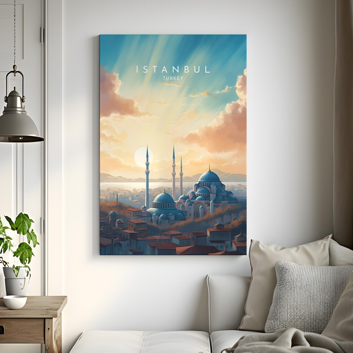 Istanbul Turkey Mosque Domes Minarets Sunrise Sky Travel Poster - Image 3
