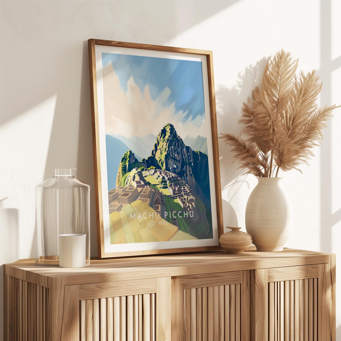 Machu Picchu Peru Ancient Ruins Mountain Travel Poster in Sunlight - Image 2