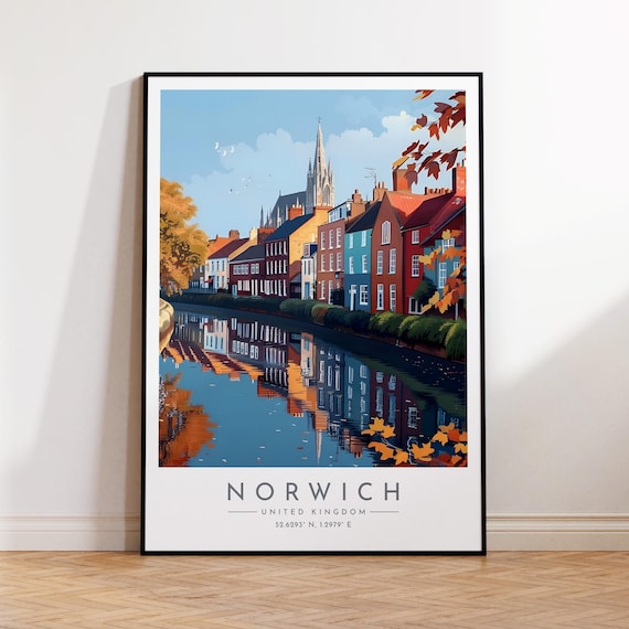 Norwich Travel Poster, England Travel Poster
