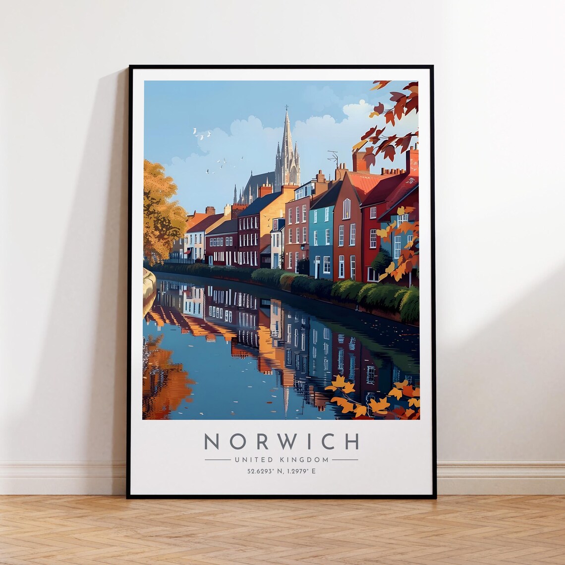 Norwich Travel Poster, England Travel Poster