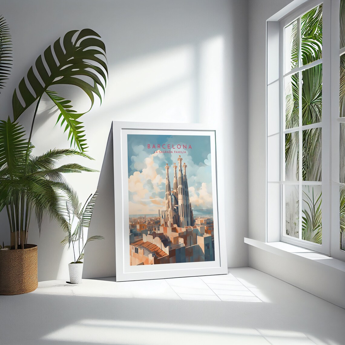 Barcelona Travel Poster, La Sagrada Familia Spain - Image 4
