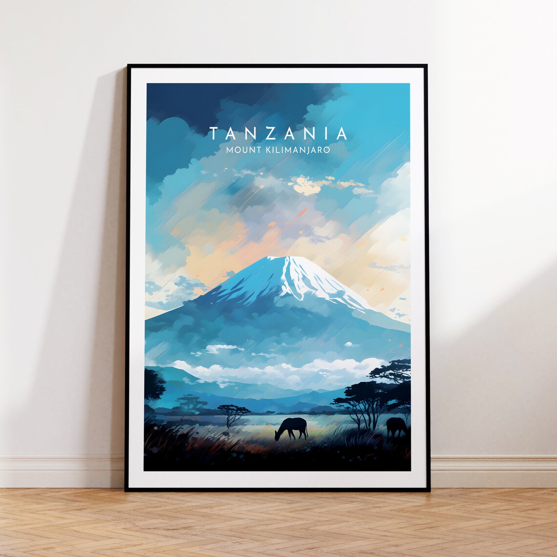Mount Kilimanjaro Travel Poster, Tanzania Mountain View