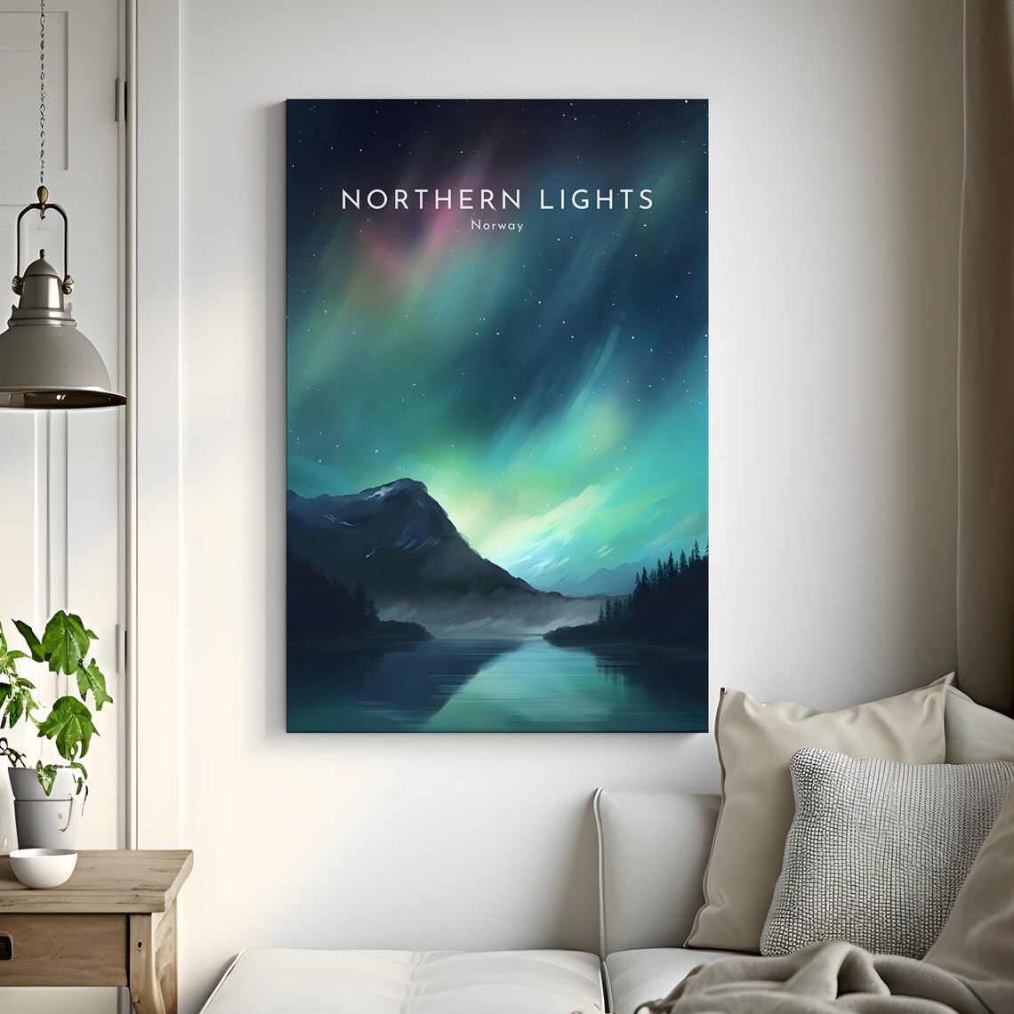 Northern Lights Travel Poster, Norway Home Decor - Image 3