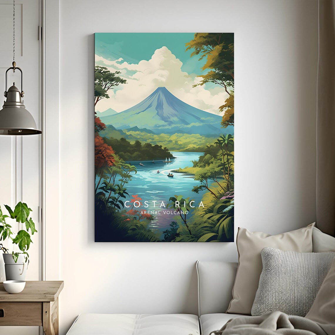 Costa Rica Travel Poster, Arenal Volcano - Image 3