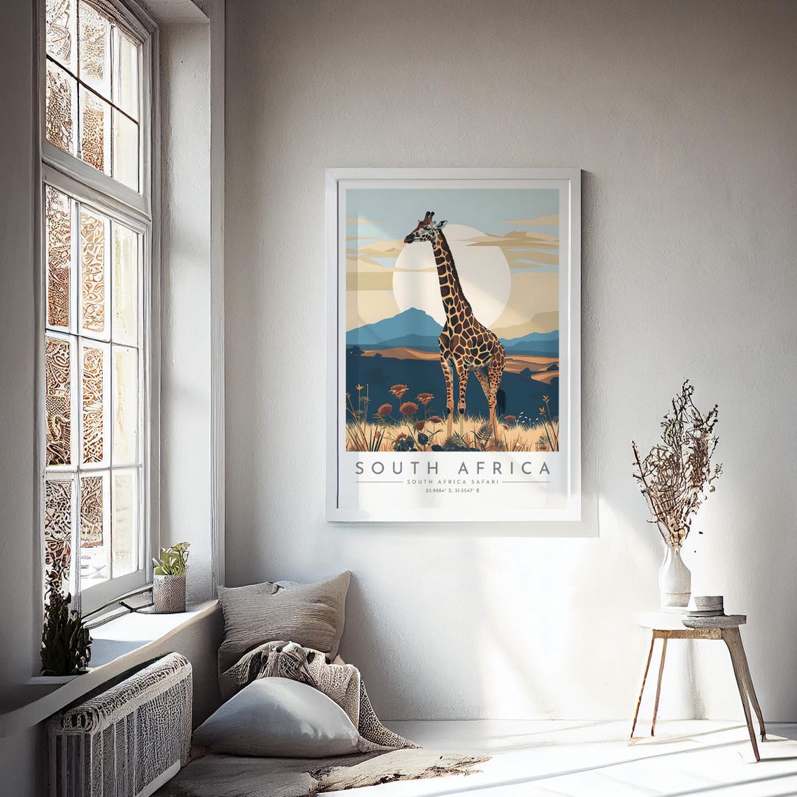 South Africa Safari Travel Poster South Africa South Africa Safari Travel Print Home Decor Print Framed Or - Image 4