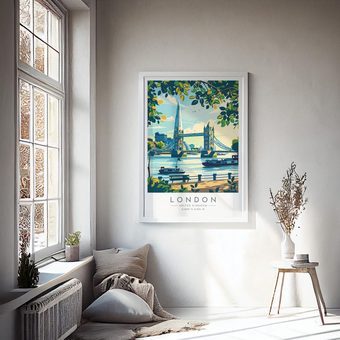 London Tower Bridge Shard Thames Riverside Summer Day Poster - Image 4