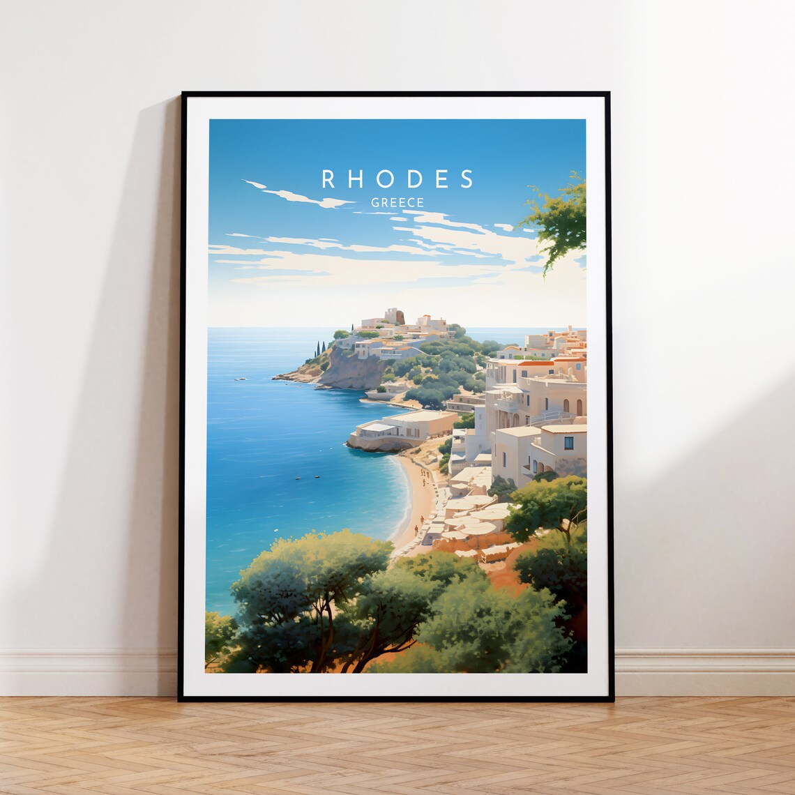 Rhodes Greece Travel Poster, Home Decor Print