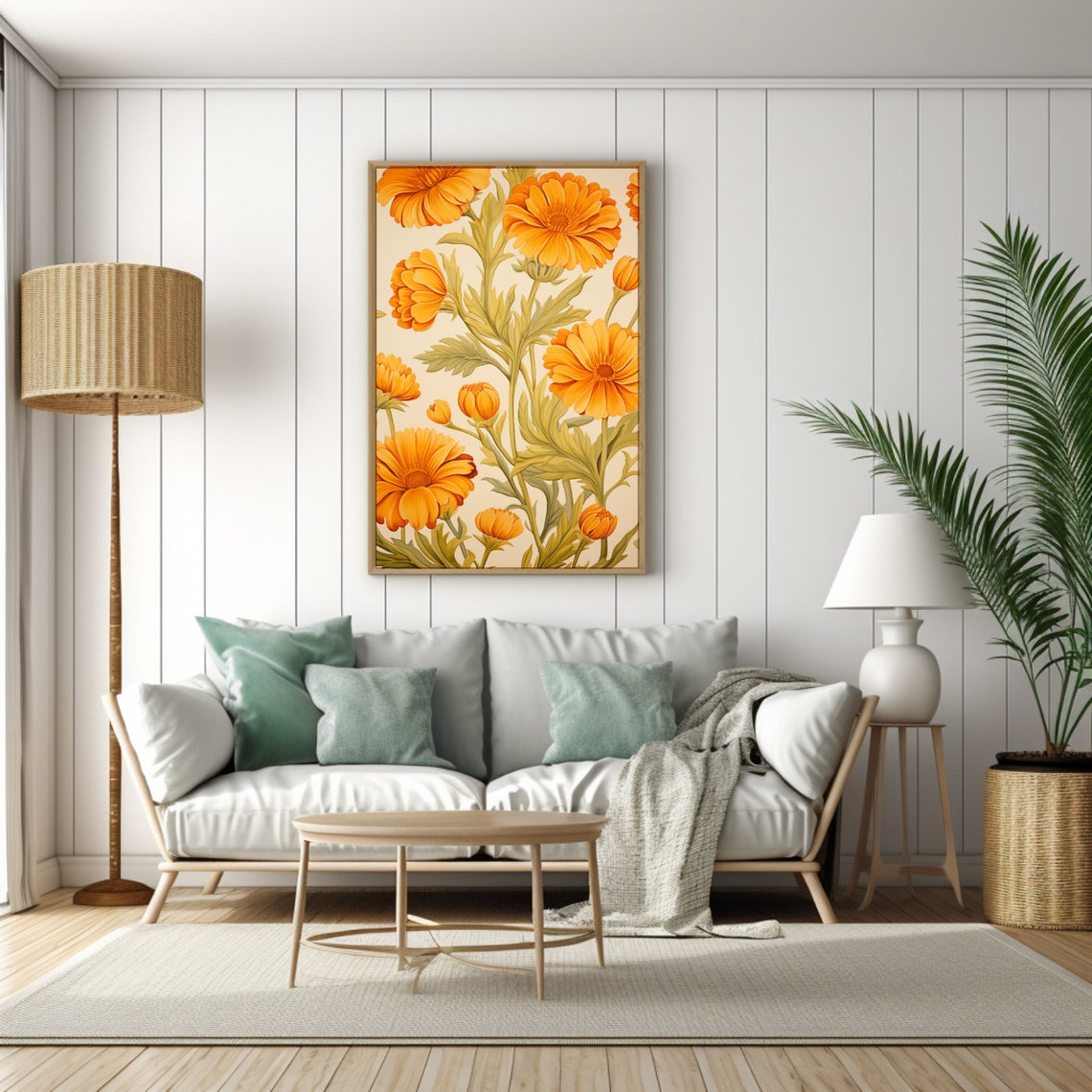 Vintage Marigold Art Print, Botanical Floral Decor - Image 3