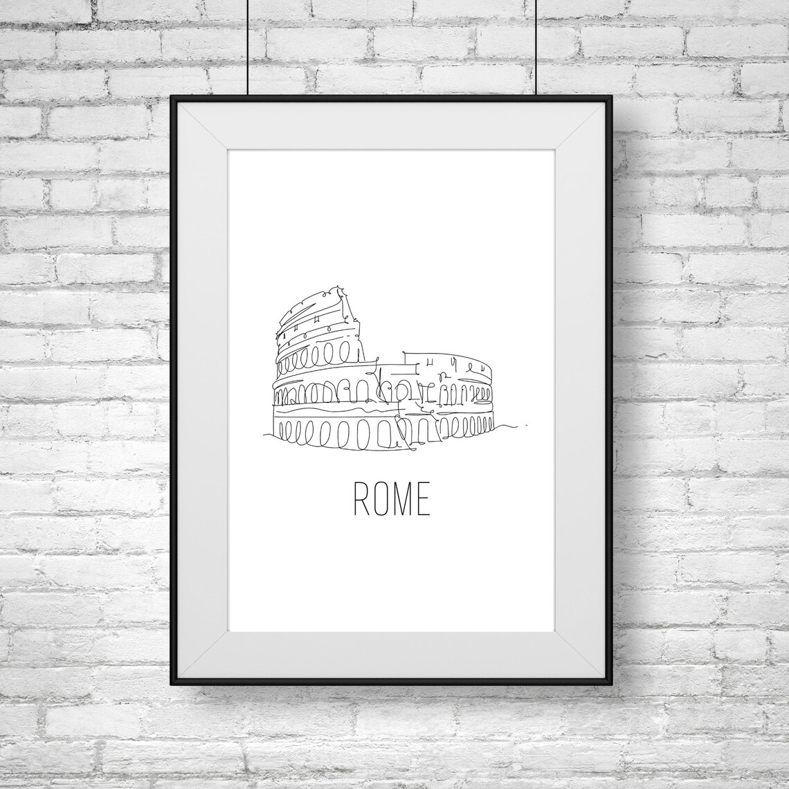 Rome Colosseum Line Art Minimalist Italy Travel Wall Decor Poster - Image 2