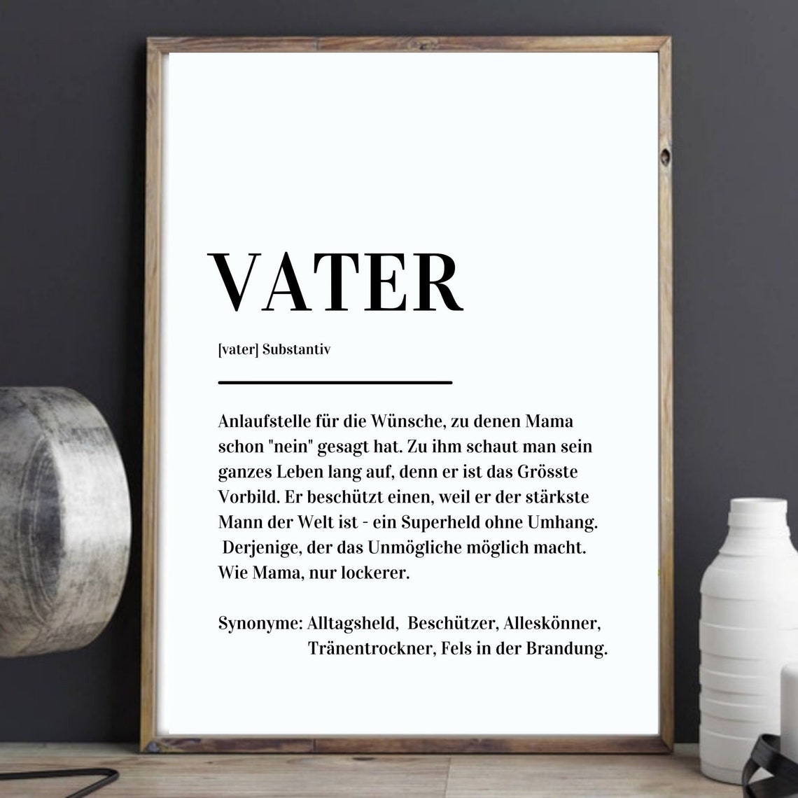 Papi Definition German Dad Gift Minimalist Typography Poster - Image 4