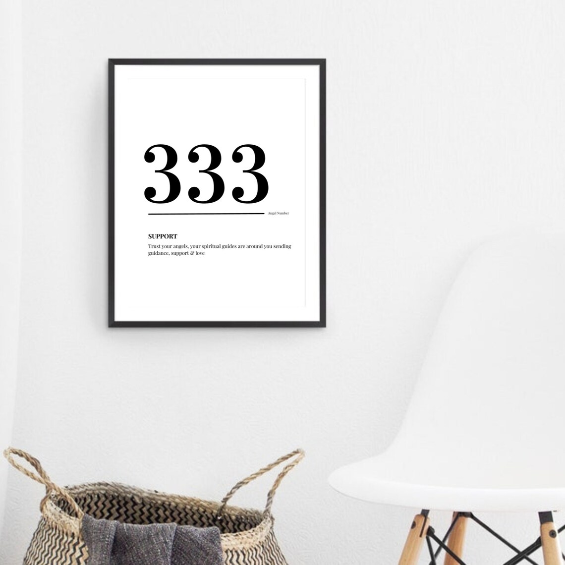 333 Angel Number Support Meaning Minimalist Spiritual Poster - Image 3