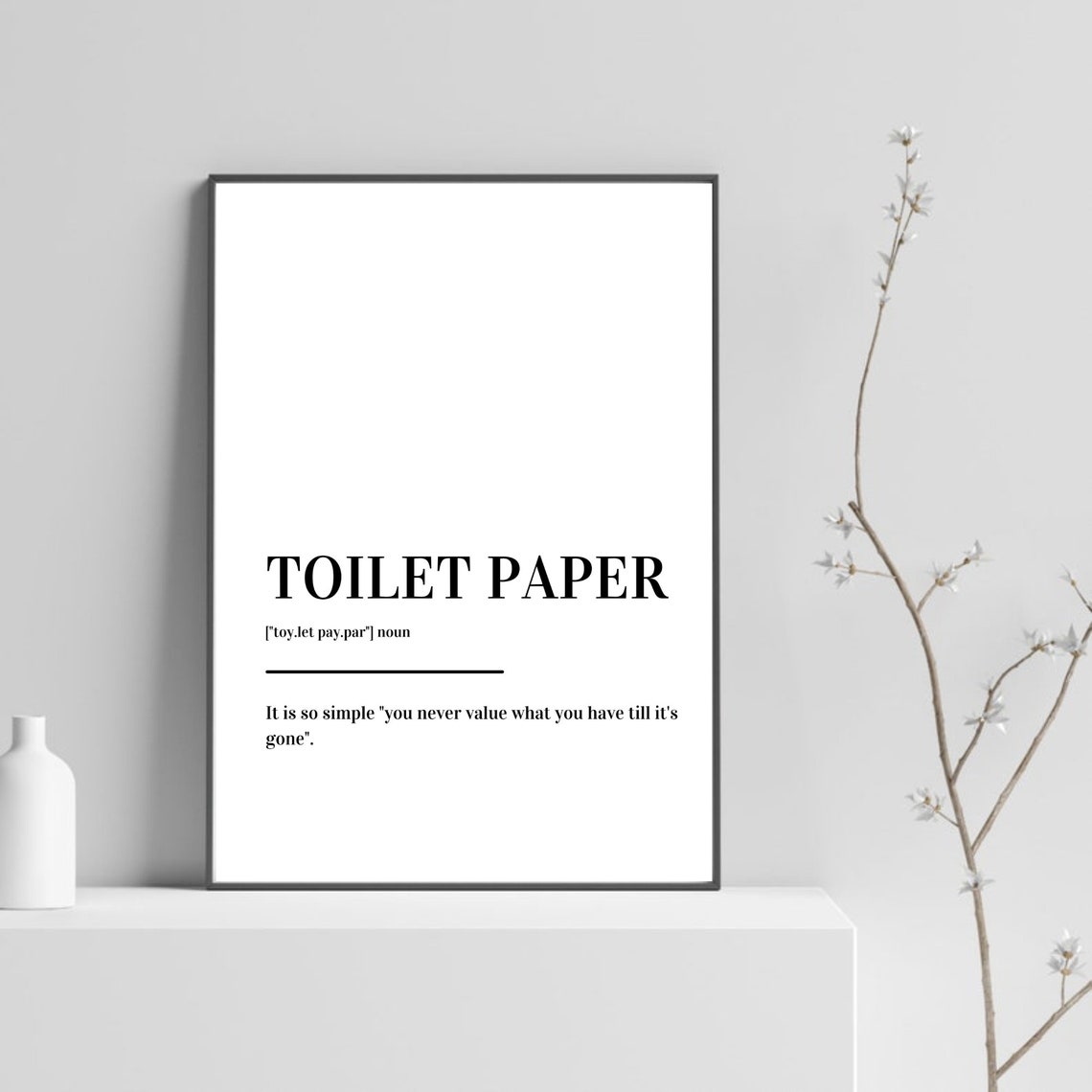 Toilet Paper Definition Funny Bathroom Humor Minimalist Poster
