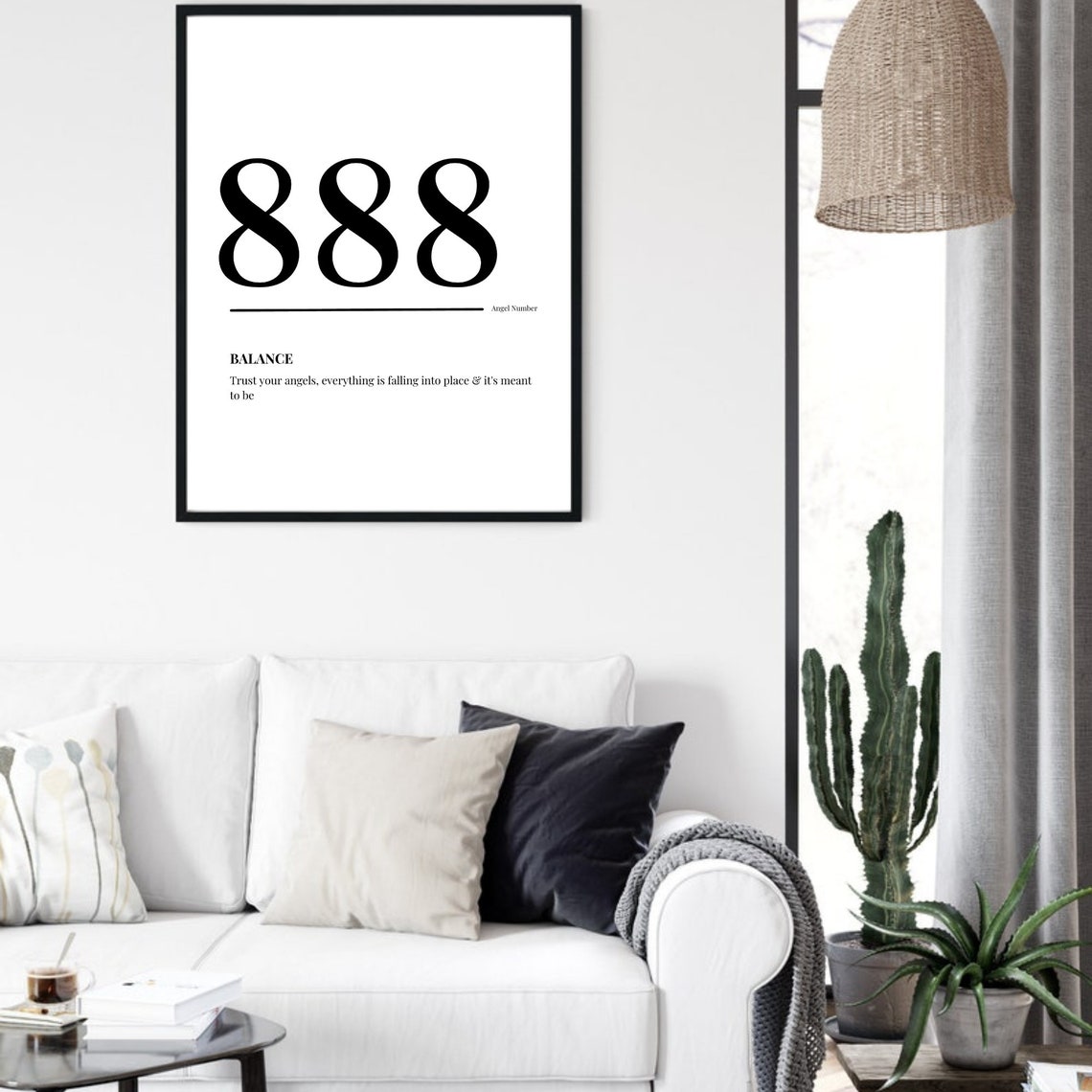 888 Angel Number Balance Meaning Minimalist Spiritual Poster - Image 5