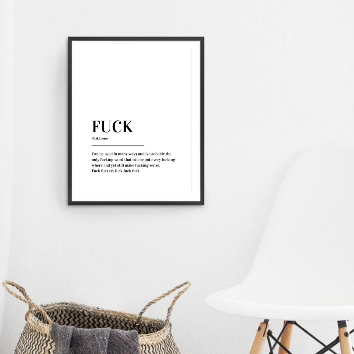 Fuck Definition Funny Profanity Dictionary Style Typography Poster - Image 3