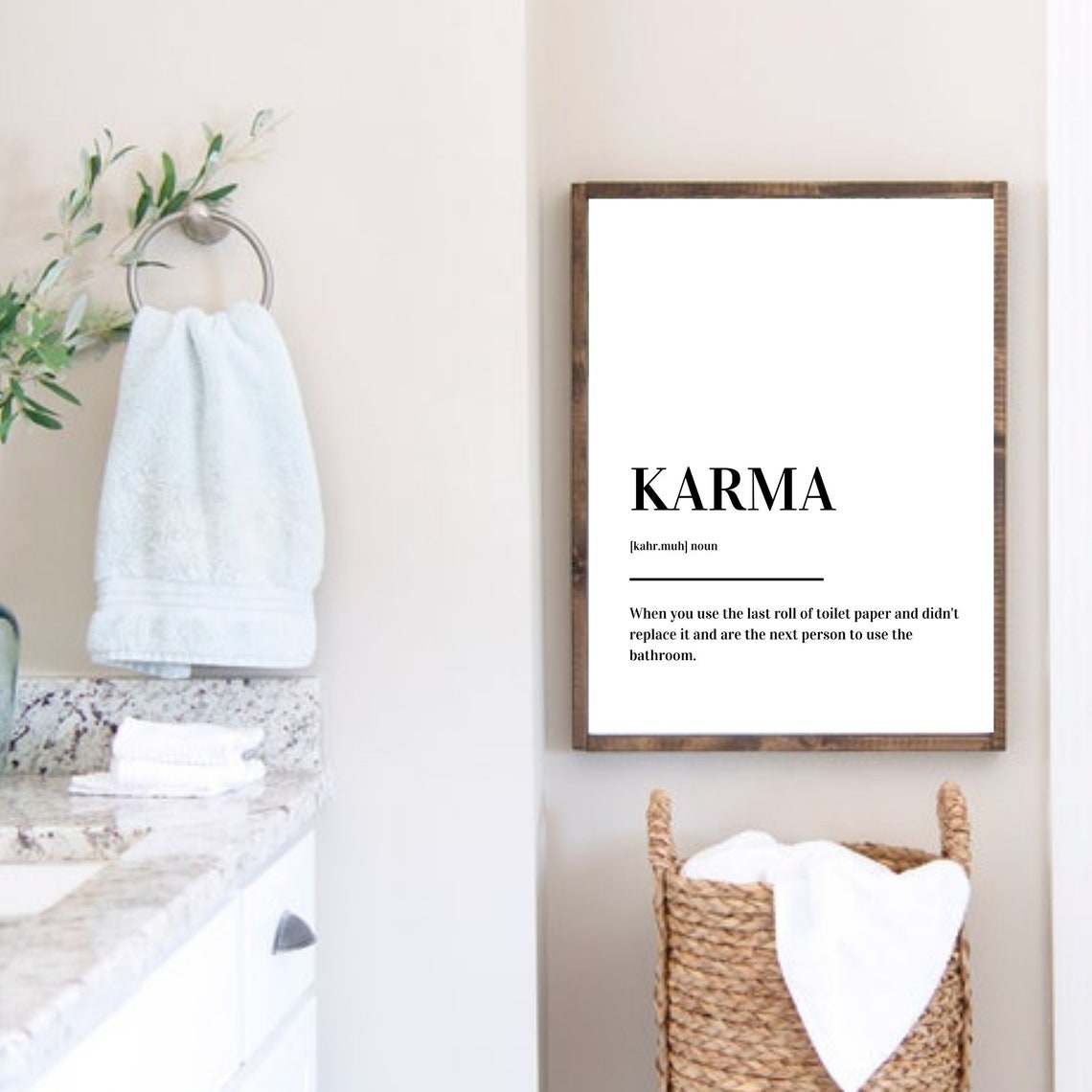 Karma Definition Funny Bathroom Dictionary Toilet Paper Humor Poster - Image 6