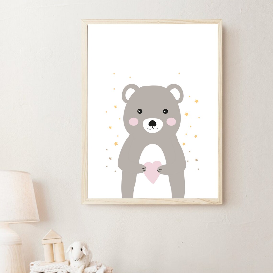 Cute Teddy Bear Nursery Poster Baby Room Woodland Animal Wall Decor - Image 5
