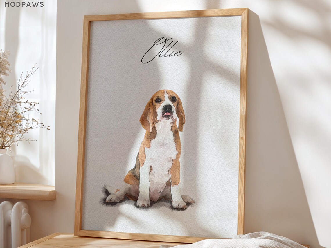 Custom Watercolor Pet Portraits, Personalized Art Print